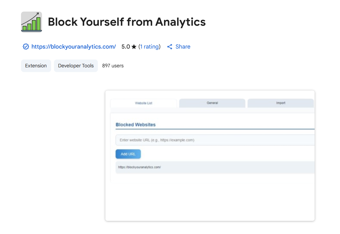 Block Yourself from Analytics